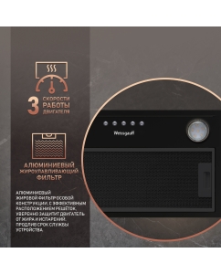 Купить Вытяжка встраиваемая Weissgauff Alpha 50 PB BL черная  в E-mobi