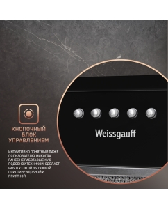 Купить Вытяжка встраиваемая Weissgauff Alpha 60 PB BL черный  в E-mobi