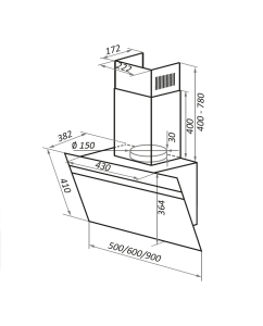 Купить Вытяжка настенная MAUNFELD MEDWAY 60 черный  в E-mobi