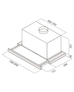 Купить Вытяжка встраиваемая JETAIR BETTA 60/GR/BK GL серебристый  в E-mobi