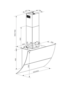 Купить Вытяжка настенная Graude DH 90.3 WE белый  в E-mobi