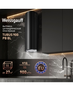 Купить Вытяжка островная Weissgauff Tubus 900 PB BL черная в E-mobi