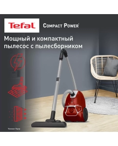 Купить Пылесос Tefal Compact Power TW3953EA с пылесборником, красный в E-mobi