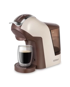 Купить Кофемашина капсульного типа Kitfort КТ-7448 бежевая, коричневая в E-mobi