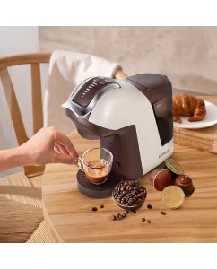 Купить Кофемашина капсульного типа Kitfort КТ-7448 бежевая, коричневая  в E-mobi