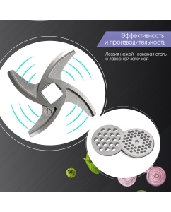 Купить Электромясорубка Zigmund & Shtain ZMG-043 500 Вт черный, серебристый  в E-mobi