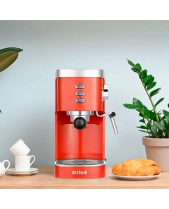 Купить Рожковая кофеварка Kitfort КТ-7114-1 красная  в E-mobi