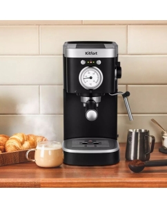 Купить Рожковая кофеварка Kitfort КТ-788 Black  в E-mobi