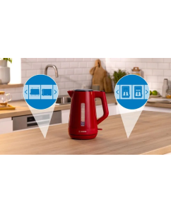 Купить Чайник электрический Bosch TWK1M124 1.7 л красный  в E-mobi