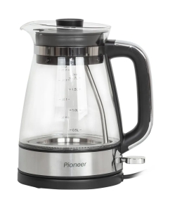 Купить Чайник электрический Pioneer KE805G 1.7 л прозрачный, серый, черный в E-mobi