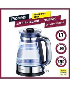 Купить Чайник электрический Pioneer KE805G 1.7 л прозрачный, серый, черный  в E-mobi