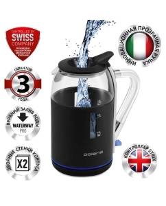 Купить Чайник электрический Polaris PWK 1563CGL 1.5 л черный, прозрачный в E-mobi