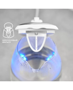 Купить Чайник электрический Scarlett SC-EK27G37 1.7 л белый  в E-mobi