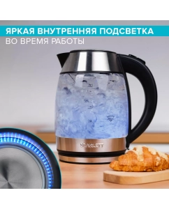 Купить Чайник электрический Scarlett SC-EK27G94 1.7 л серебристый, прозрачный  в E-mobi