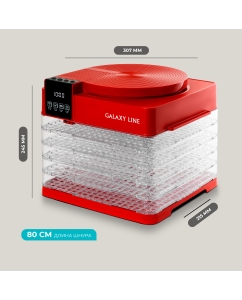 Купить Сушилка для овощей и фруктов GALAXY LINE GL2630 красная  в E-mobi