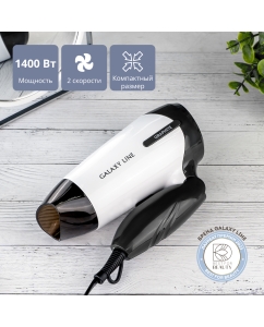 Купить Фен Galaxy Line GL 4344 1400 Вт белый, черный в E-mobi