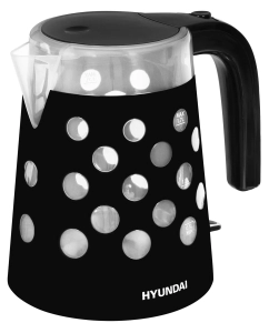 Купить Чайник электрический HYUNDAI HYK-G2012 1.7 л прозрачный, черный в E-mobi