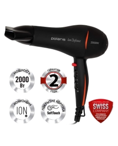 Купить Фен Polaris PHD 2038Ti 2 000 Вт черный, оранжевый в E-mobi