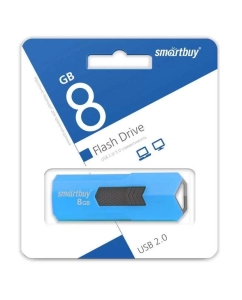 Купить Флешка SmartBuy STREAM 8ГБ Cyan (SB8GBST-B)  в E-mobi