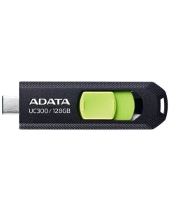 Купить Флеш-накопитель Adata UC300, 128GB, USB 3.2, Type-C, чёрно-зелёный в E-mobi