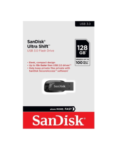 Купить Флешка SanDisk 128Gb Ultra Shift USB 3.0 (SDCZ410-128G-G46) 128 ГБ Black в E-mobi