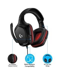 Купить Игровые наушники Logitech G331 красный, черный (981-000758)  в E-mobi