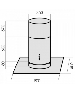 Купить Вытяжка островная MBS MILTONIA 190 серебристый  в E-mobi