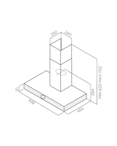 Купить Вытяжка настенная JETAIR TOUCH IX/A/60 серебристый  в E-mobi