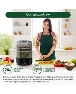 Купить Сушилка для овощей и фруктов Marta MT-FD1886G черный  в E-mobi