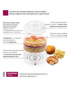 Купить Сушилка для овощей и фруктов Мастерица СШ-0305  в E-mobi