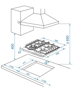 Купить Встраиваемая варочная панель газовая Haier HHX-G64RFVLB черный  в E-mobi