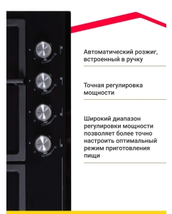 Купить Встраиваемая варочная панель газовая Simfer H60H41S570 черный  в E-mobi