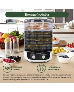 Купить Сушилка для овощей и фруктов Marta MFD-8010PS Black, White  в E-mobi