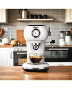 Купить Рожковая кофеварка Kitfort КТ-7219 белый  в E-mobi