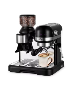 Купить Рожковая кофемашина Kitfort КТ-7126 черная, серая в E-mobi