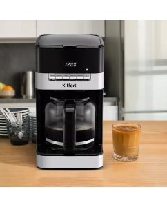 Купить Кофеварка капельного типа Kitfort КТ-7203 серый, черный  в E-mobi
