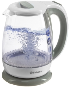 Купить Чайник электрический SAKURA SA-2723WG 1.8 л белый, прозрачный в E-mobi