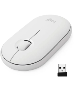 Купить Мышка LOGITECH WRL PEBBLE M350, 910-005541, белый в E-mobi
