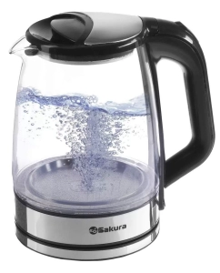 Купить Чайник электрический SAKURA SA-2722BK 2.2 л серебристый, прозрачный в E-mobi