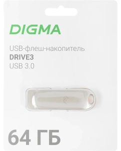 Купить Флешка DIGMA DRIVE3 64 ГБ серый (DGFUM064A30SR)  в E-mobi