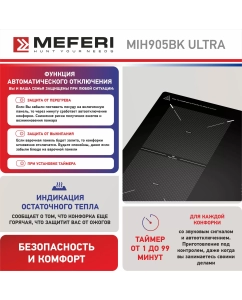 Купить Встраиваемая варочная панель индукционная Meferi MIH905BK ULTRA черный  в E-mobi
