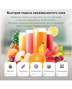 Купить Соковыжималка центробежная GARLYN J-100 850 Вт серебристый, черный  в E-mobi