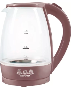 Купить Чайник электрический Мастерица ЕК-1801G 1.8 л прозрачный, коричневый в E-mobi