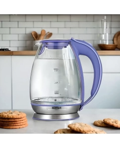 Купить Чайник электрический Kitfort КТ-6668 1.7 л прозрачный; синий  в E-mobi