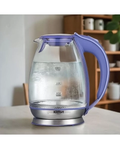 Купить Чайник электрический Kitfort КТ-6668 1.7 л прозрачный; синий  в E-mobi