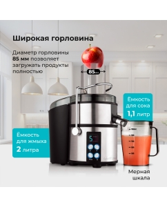 Купить Соковыжималка центробежная GALAXY LINE GL0808 1200 Вт серебристый  в E-mobi