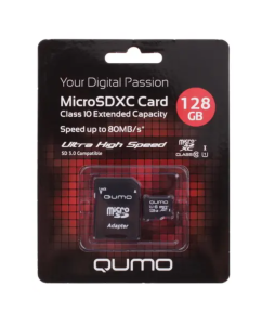 Купить Карта памяти QUMO Micro SDXC 128Гб (QM128GMICSDXC10U1) в E-mobi