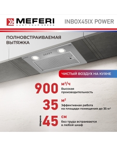 Купить Вытяжка встраиваемая MEFERI INBOX45IX POWER серебристый в E-mobi