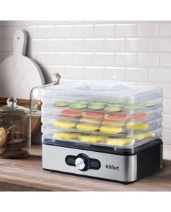 Купить Сушилка для овощей и фруктов Kitfort KT-1913 серебристый, черный  в E-mobi