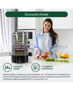 Купить Сушилка для овощей и фруктов Marta MT-FD1886C черный  в E-mobi